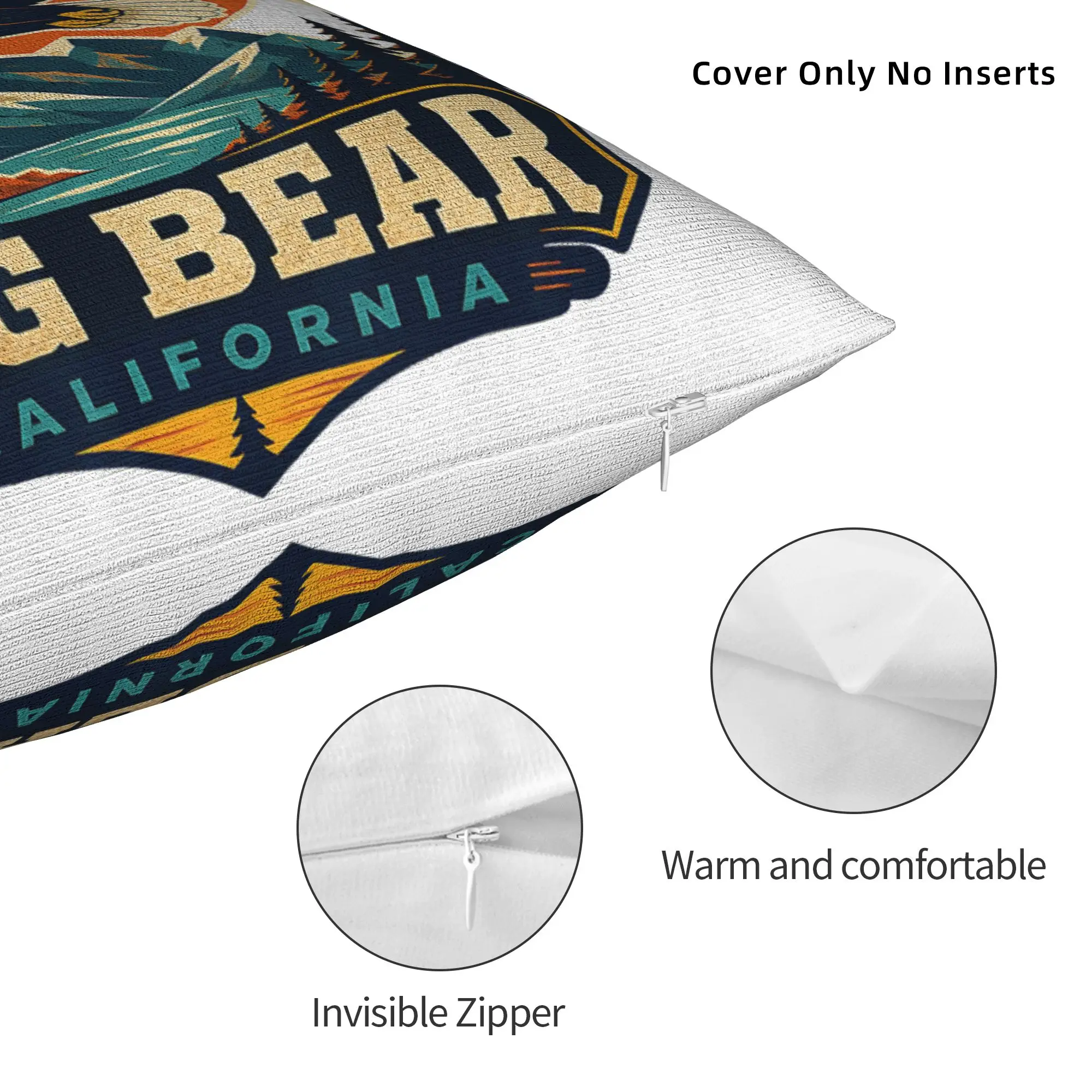 Printing Jackie The Big-Bear Eagle Pillowcase Fabric Cushion Cover Gift Supports California Wildlife Pillow Case Cover Zippered