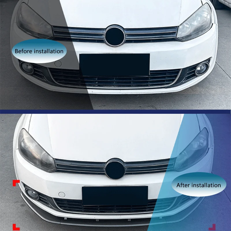 سيارة الجبهة حافة مصد السيارة المفسد ل Volkswagen VW Golf6 MK6 2008-2012 الوفير الناشر الفاصل السيارات الجسم أطقم اكسسوارات السيارات