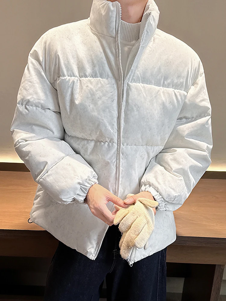 

Мужская зимняя хлопковая куртка с застежкой-молнией, свободная посадка, молодежная одежда Faion Cleanfit, окрашенная воротник-стойка