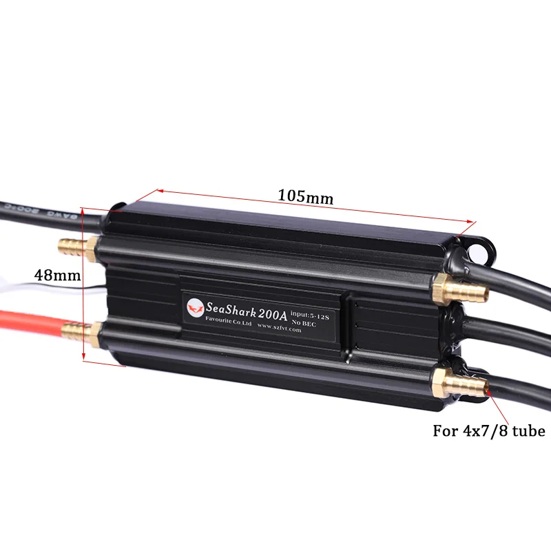 SeaShark  Programming 200A Brushless Water Cooling ESC Waterproof 5s-12s High Voltage ESC No BEC for Rc Boat Thruster