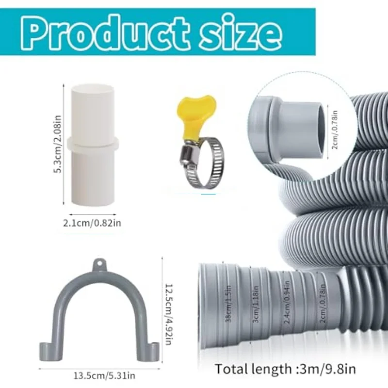 

3M Caravan Sewer Pipe Kit Leakproof RV Hose RV Accessories Adjustable RV Drain Pipe Foldable RV Trailer Sewer Hose