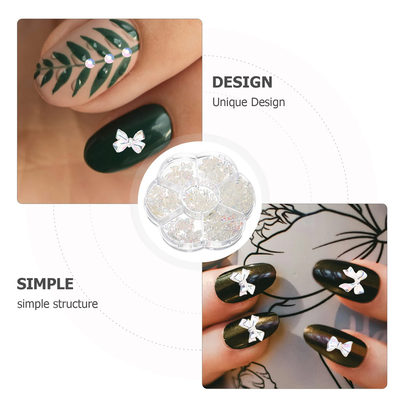 

1 Box Resin Bow Nail Charms Small Size DIY Manicure Decorations for Acrylic Gel Nails Nail Arts Charms for Nails