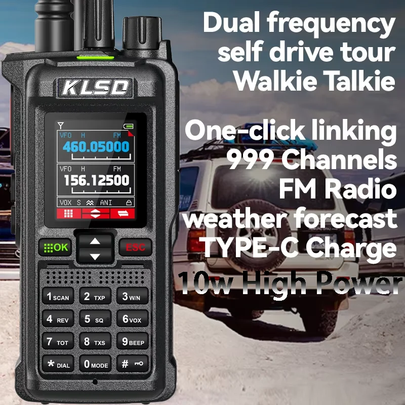 10W Handheld Walkie UHF VHF Marine Radio FM AM Receiver Cars Road Trips Long Wireless Infrastructure 2025 New