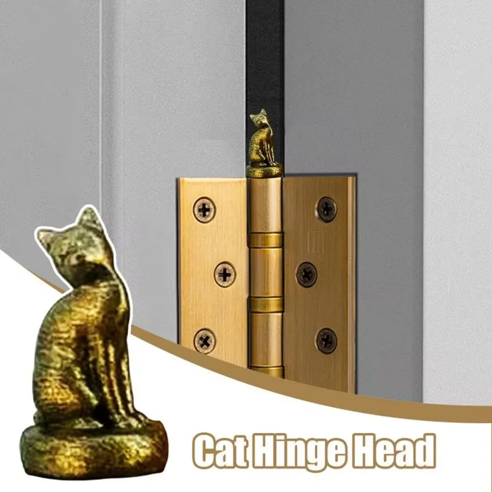 3Pcs/set Adorable Cat Hinge Head Unique Decorative Animal Hinge Heads Ornaments ​ With Magnetic Little Kittens Figurines Door