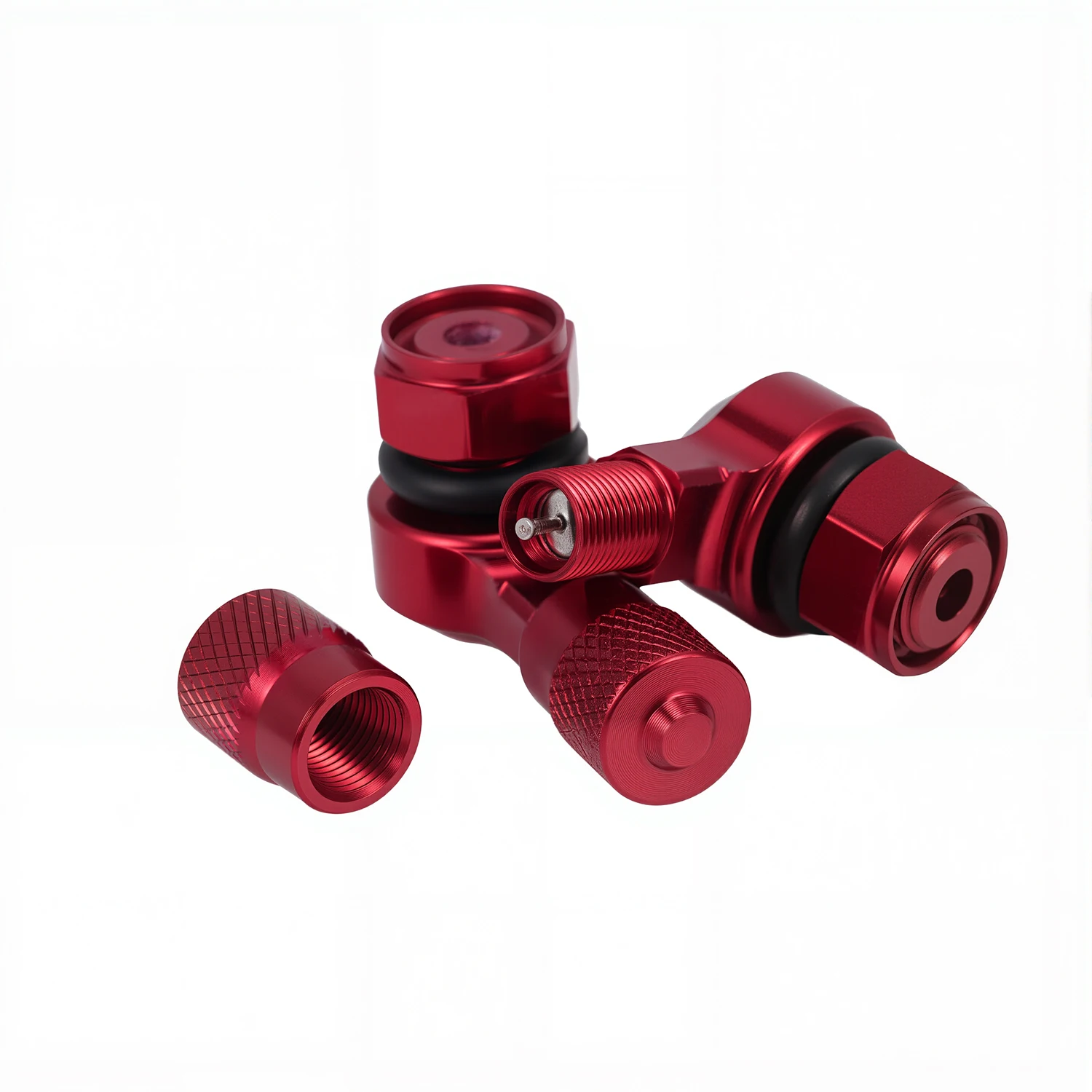 Motorcycle CNC Universal Orange 2PCS Rim Wheel Valve Stems Tire Tyre Cap 90 Degree For KTM DUKE RC SMC R SUPER SMT ADVENTURE RC