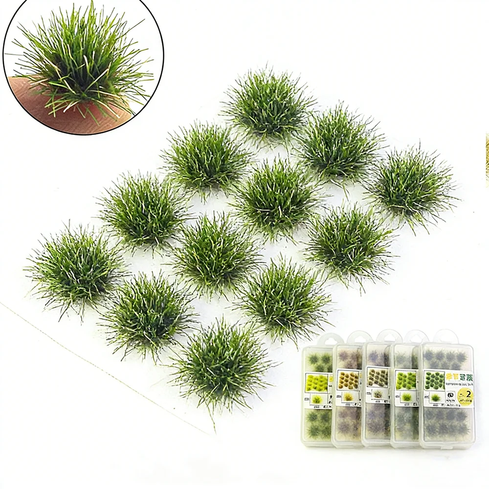 

32Pcs Static Grass Tufts Miniature Wild Grass Model for Railway Military Wargame Battlefield Diorama Landscape DIY Making