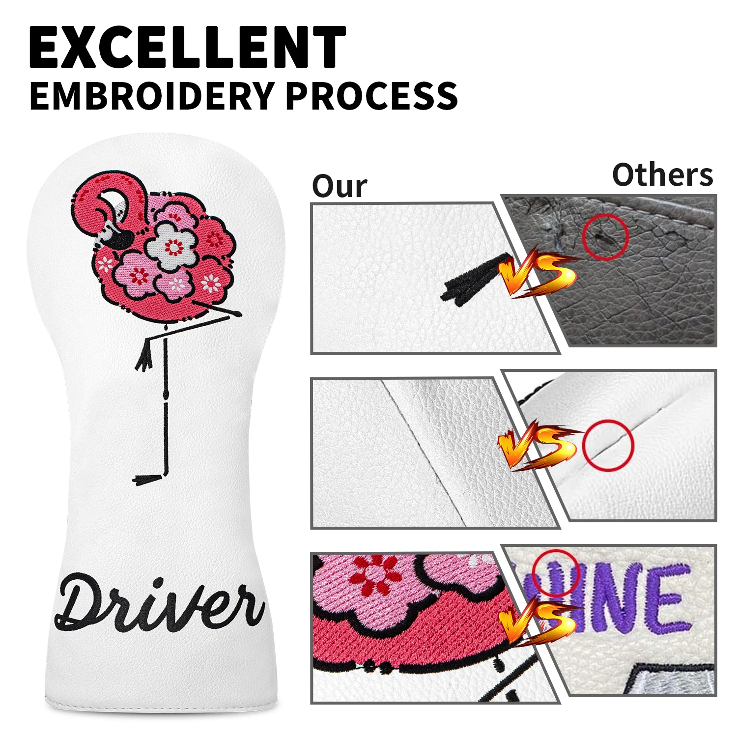 غطاء حماية لنادي الجولف، تصميم فلامنغو وردي، إكسسوارات جولف، مقاوم للغبار ومتين، يوفر أفضل حماية