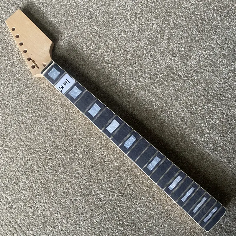 

IN241 Headstock with Wood Scars Custom Guitar Neck 6 Strings Maple+Rosewood Semi Finishing No Paints DIY Replace Guitar Accessoi
