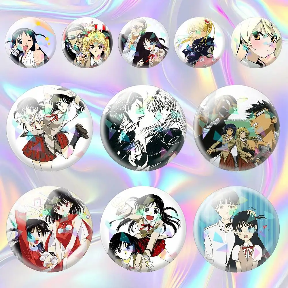 

School Rumble Anime 75mm 44mm 25mm Brooch Backpack Hat Pins Accessories Toys Badge