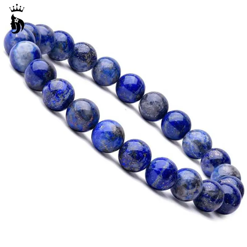 Natural 8mm Lapis Lazuli Beads Bracelets Unisex Elastic Bangle Natural Stone Round Beads Bracelet For Men Women Jewelry Gifts