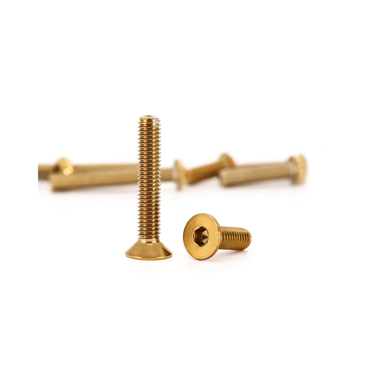 304 Stainless Steel Countersunk Hexagonal Steering Wheel Screw / Titanium Gold Fixing Bolt