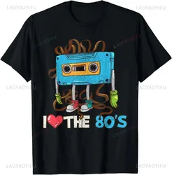 Funny Birthday Gift 1980 80s Cassette Tape Eighties Vintage T-Shirt Cotton Women Men Style Shirts for Unisex Clothing Streetwear