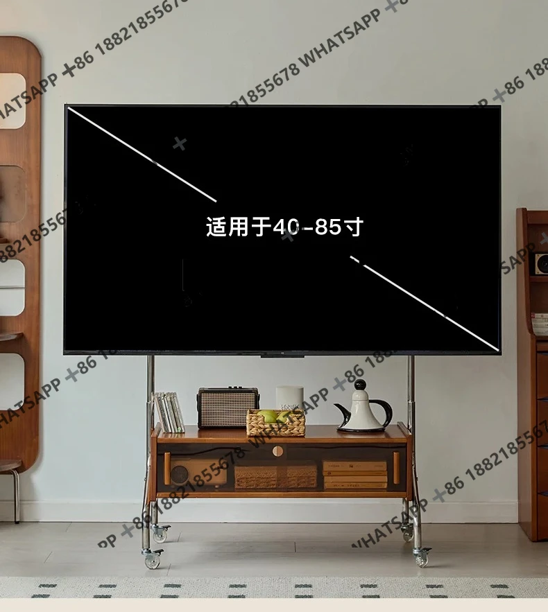 

Movable medieval small apartment living room home floor modern simple storage log bracket