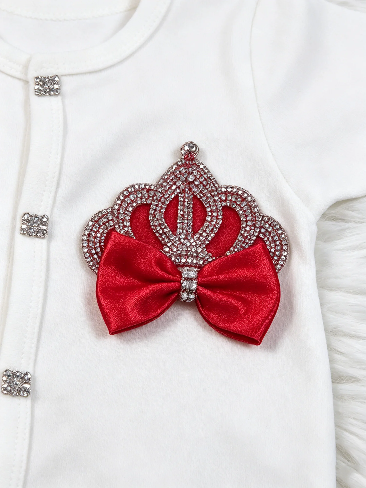Baby Girl Short Sleeve Romper Luxury Rhinestone Soft Skin Friendly Infant Princess Holiday Outfit