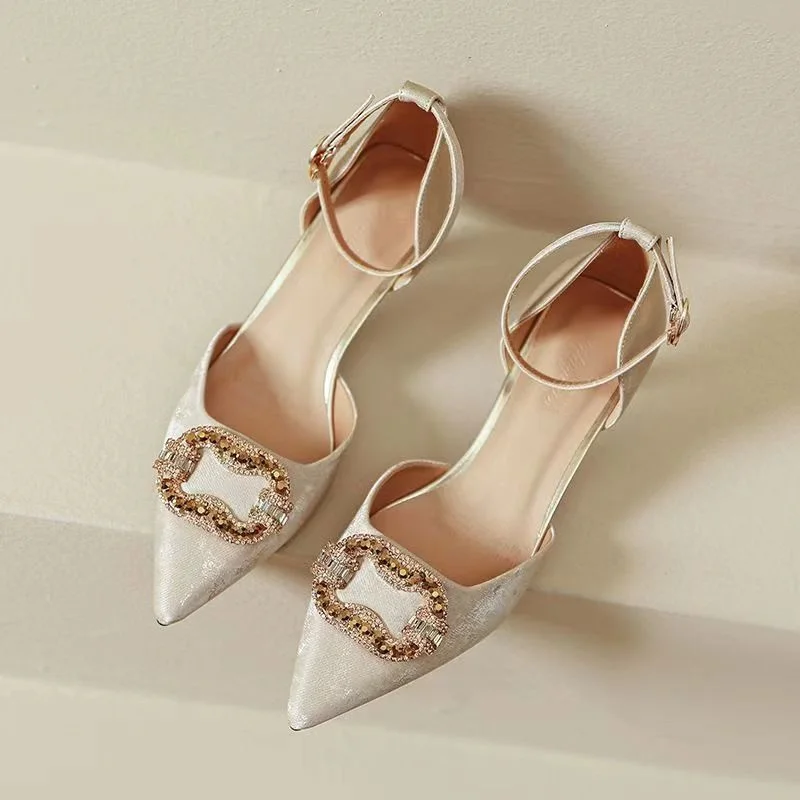 New Style Pointed Toe Shallow Rhinestone Decoration Sexy Elegant Banquet Party High Heels Fashionable Summer Sandals image 3
