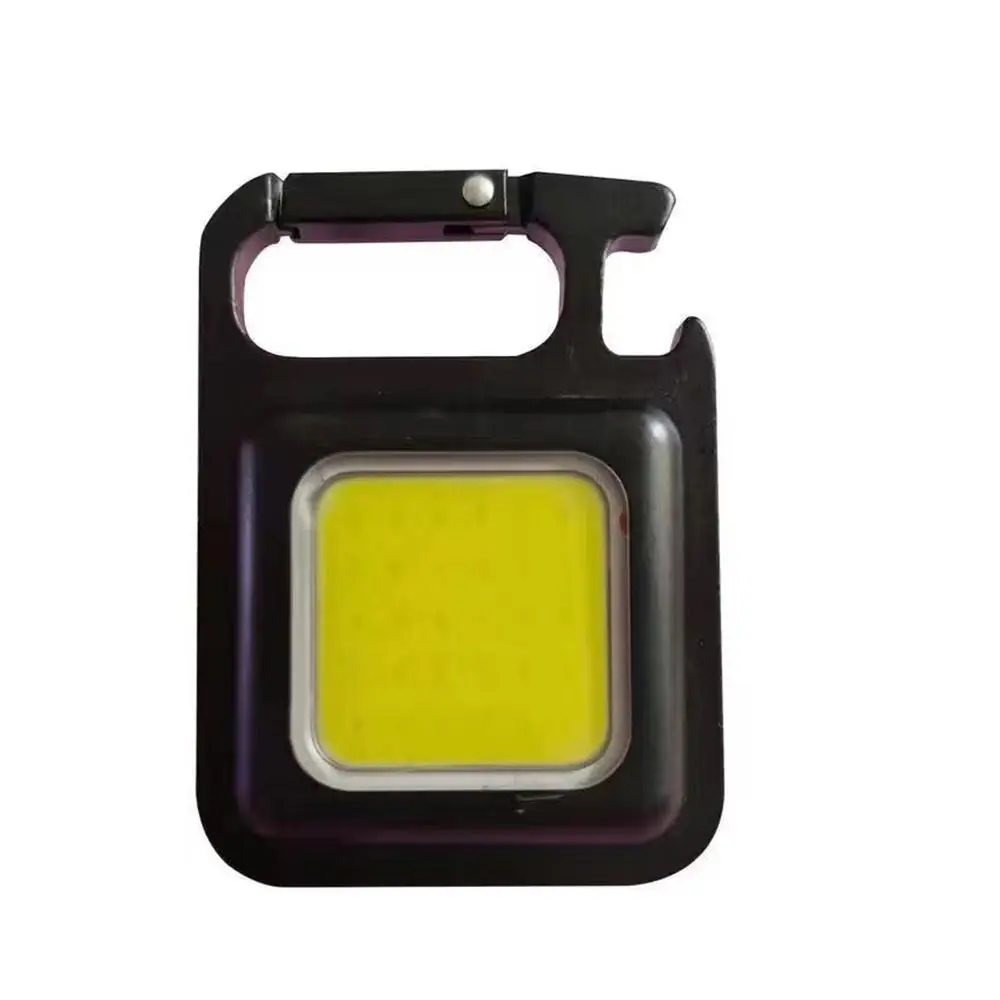 2 Pcs torcia a Led piccola ad alta luminosità impermeabile ricarica USB lampada da campeggio pieghevole multifunzionale portachiavi luce esterna