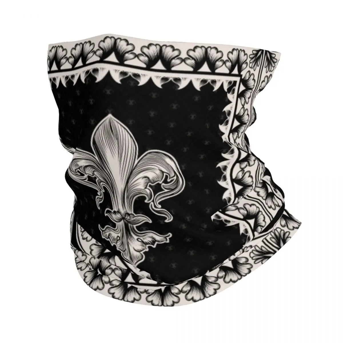 Elegant Lily Flower Fleur De Lis Bandana Neck Warmer Men Women Winter Hiking Ski Scarf Gaiter Fleur-De-Lys Face Cover