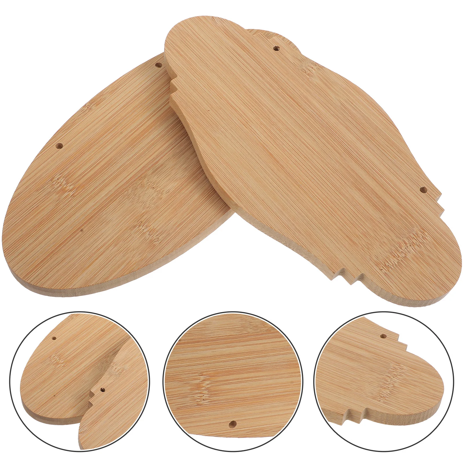 

2 Pcs Door Plates Blank Painting Sign Rustic Decor DIY Hanging Boards Country Bamboo Pendants Unfinished Tags