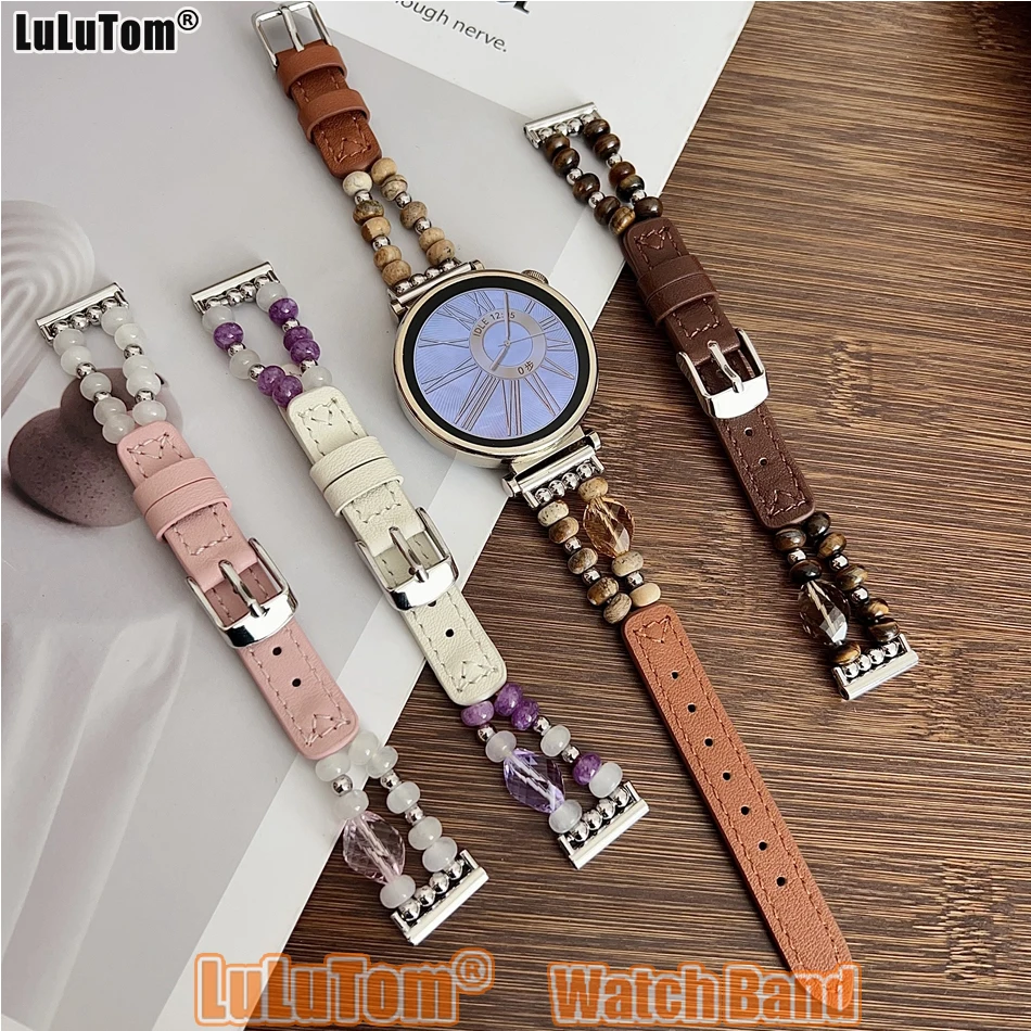 Natural Crystal Jewelry Watchband for Samsung Galaxy Watch 8 Ultra 7 6 5 4 44/40/47mm Huawei GT5 Pro 42/46mm 18 20 22mm Straps