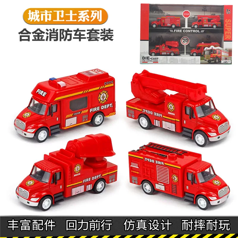 Fire truck police car military vehicle High Simulation Diecast Car Metal Alloy Model Car decoration display collection gifts