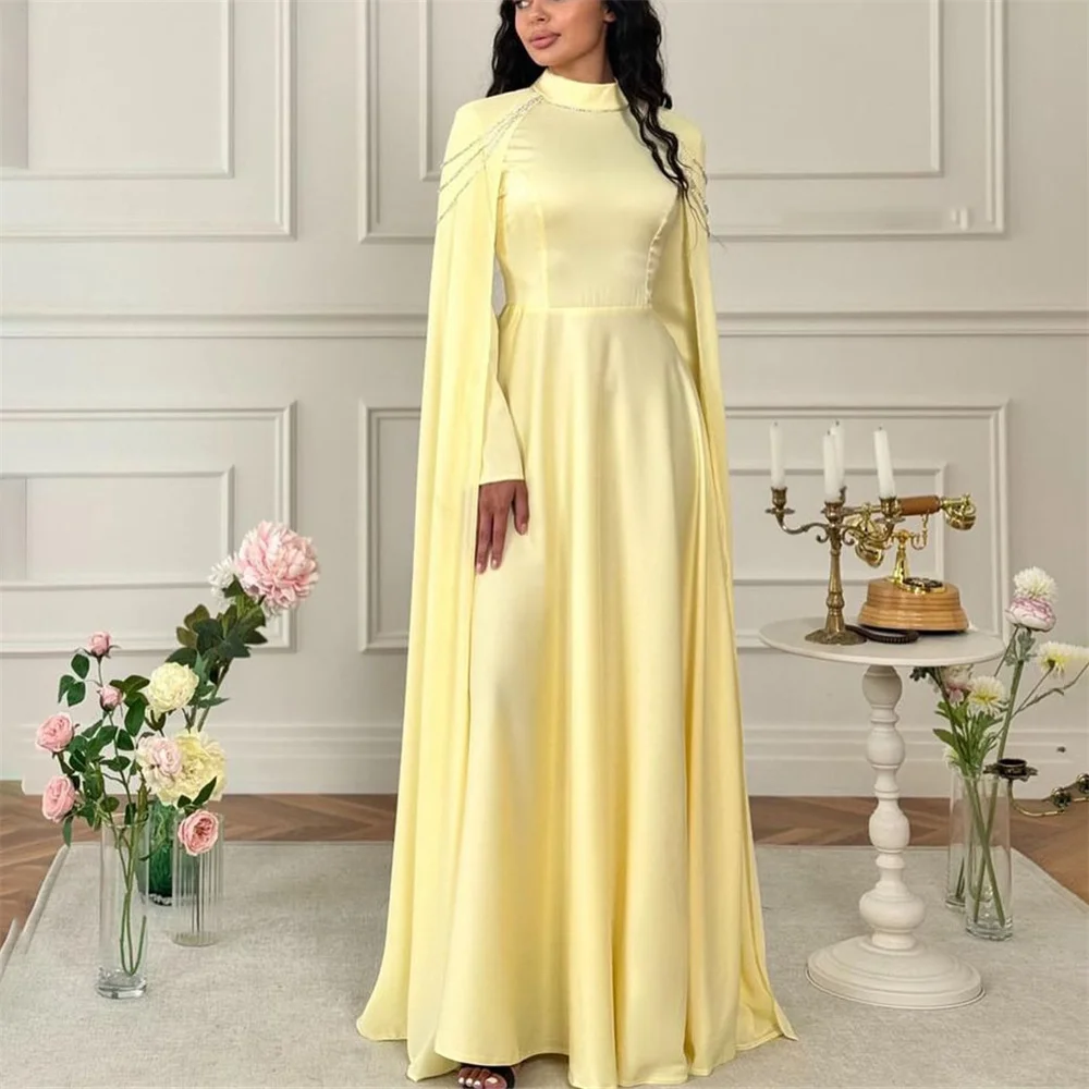 

ROYET Pleat Lace Up Tulle Woman Party Dress Long Sleeve Evening Dress Ankle Length Sweep Train Prom Gown New Customized