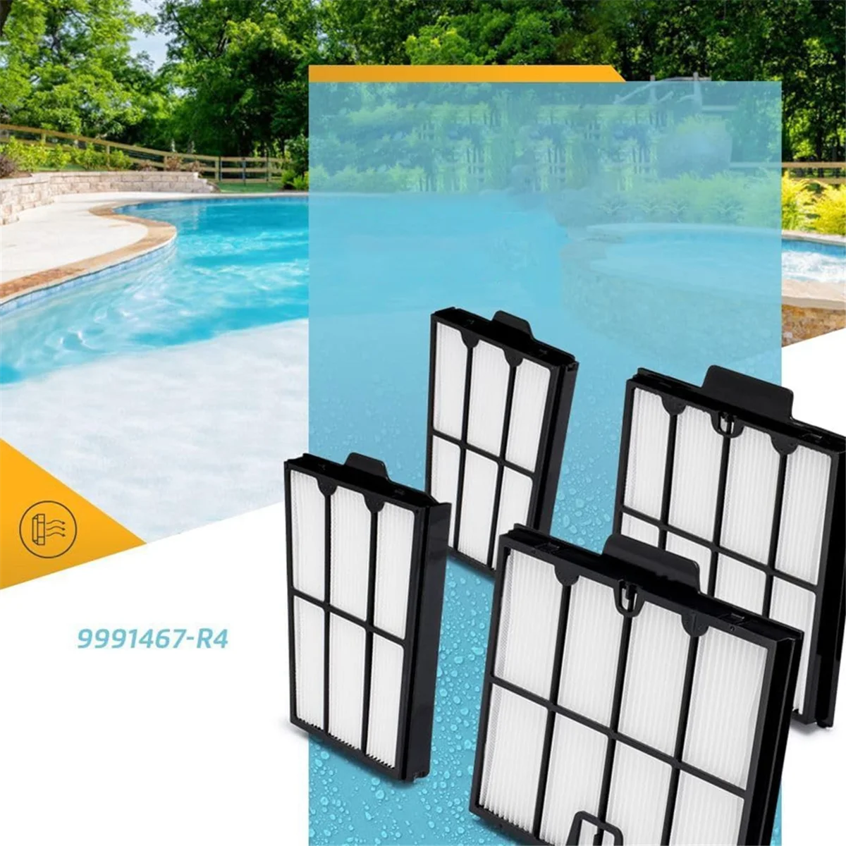 Filtro ultrafino 9991467-R4 para Dolphin Active 20, repuesto plisado para limpiador de piscinas