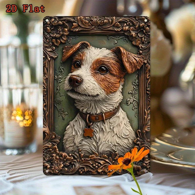 Aluminum Wall Decor with Jack Russell Terrier Design, Pre - drilled, Weatherproof for Bar, Bedroom and Living Room