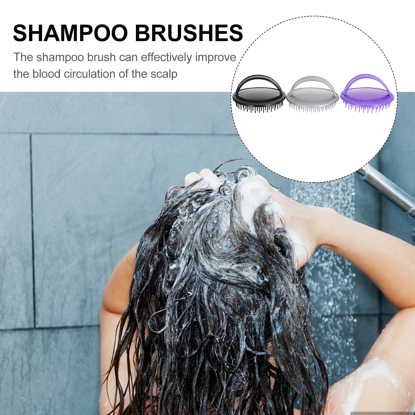 

6pcs Massage Scalp Massage Brush Brush Shampooing Tool Soft Ergonomic for Dandruff Removal Hair Growth Massager