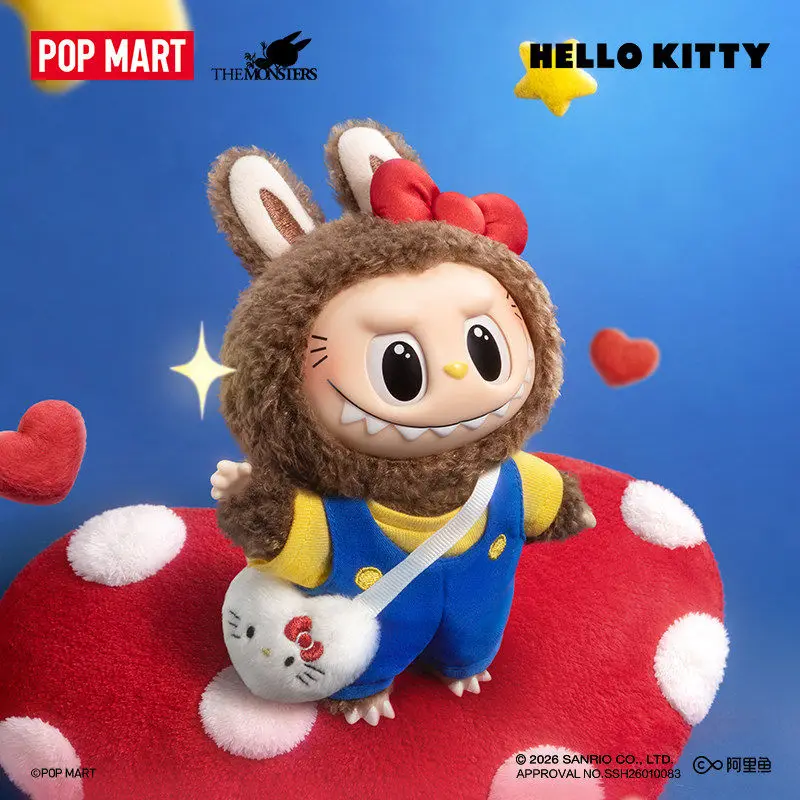 

POP MART Labubu X Sanrio Family Vinyl Plush Doll Cute Anime Figure Mystery Box Trendy Keychain Gift