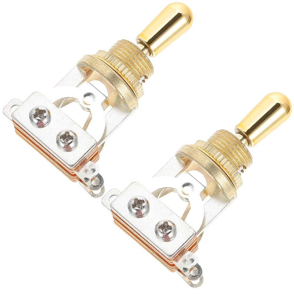 

2 Pcs Electric Guitar Pickups Accessory Selector Third Gear Toggle Parts Metal Replacement
