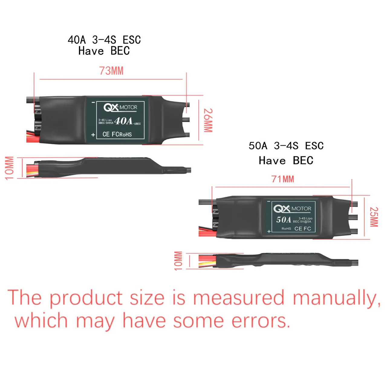 QX-MOTOR 50mm EDF QF2611 12 ostrzy wentylator kanałowy całkowicie miedziany bezszczotkowy silnik z 40A / 50A ESC do części do zdalnie sterowanych