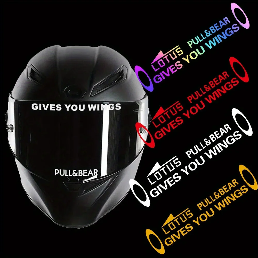 2PCS Motorcycle Helmet Sticker Personalised Reflective Letter Decal Front Windscreen Side Body Modification Stickers Accessories