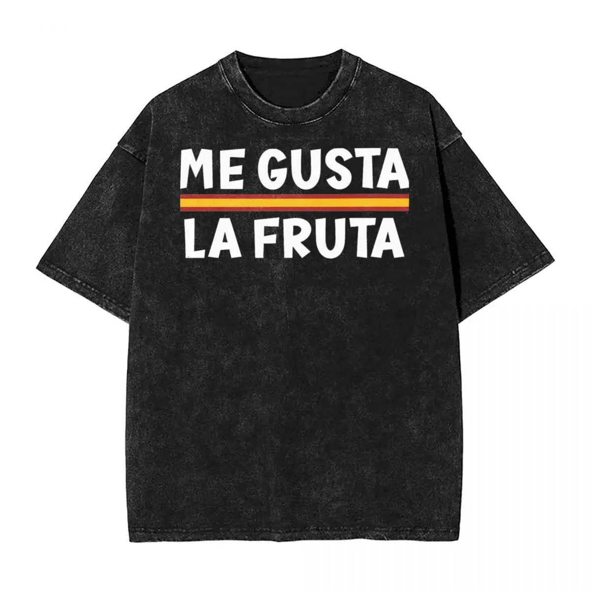 Washed T Shirts Me Gusta La Fruta I Like Fruits Spanish Meme Hip Hop T-Shirt Harajuku Streetwear Cotton Tops Tee Shirt Men Women