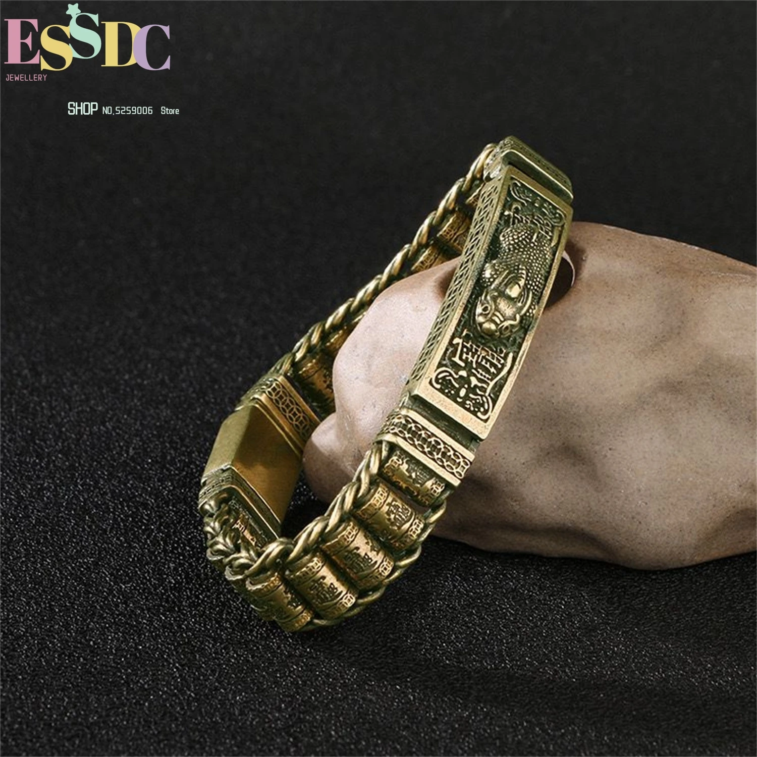 Moving Pi Xiu Rotating Bracelet Antique Copper Chain Modern Chinese Vintage Distressed Unisex Gift Lucky Jewelry For All