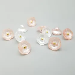 10pcs Creative Flower Shank Buttons Beautiful Five-petaled Flowers Acrylic Buttons Woman Apparel Sewing Accessories