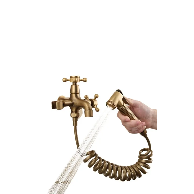 One in, two out, balcony, double use, washing machine mop pool faucet