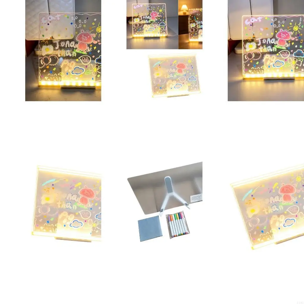 多機能子供用描画およびメモボード夜に光る消去可能な表面描画ボード創造的な遊びのため-f19e