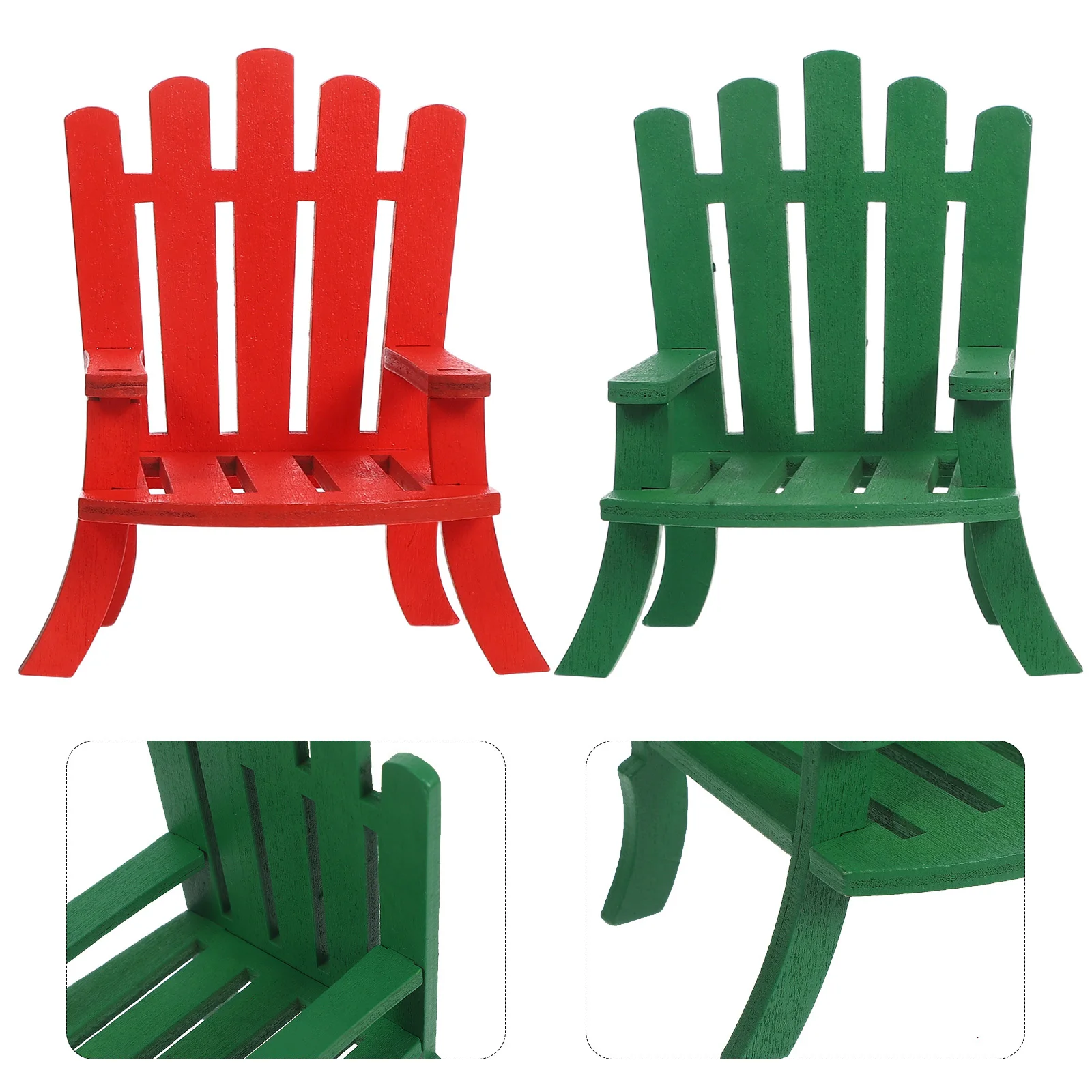 

2Pcs Tiny Wooden Beach Chairs 1:12 Scale for Dollhouse Furniture Props and Coastal Themed Miniature Displays Dollhouse Furniture