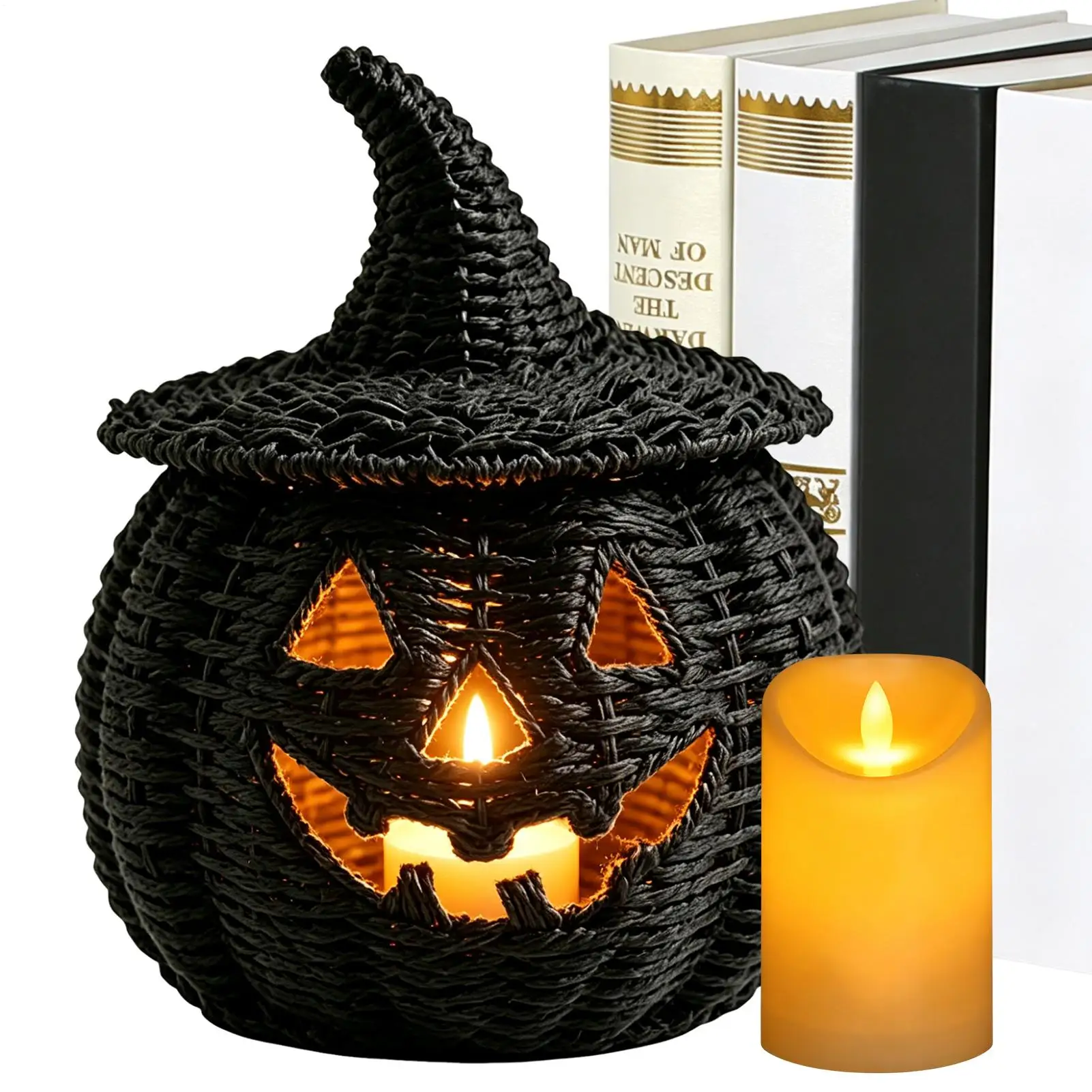 decorative-woven-pumpkin-basket-led-candle-halloween-storage-container-spooky-candy-storage-basket-for-farmhouse-living-room