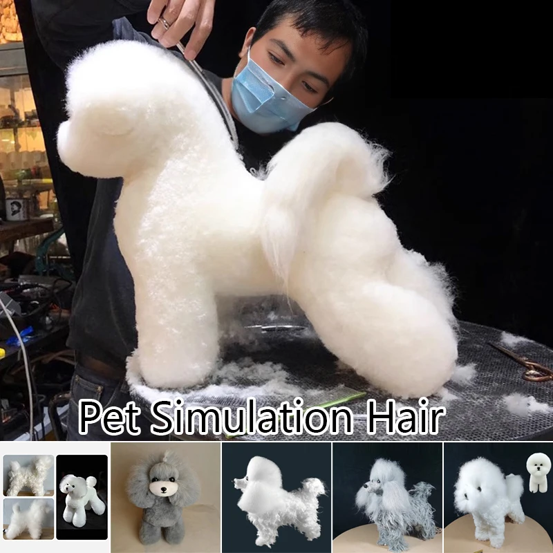 

Pet Simulation Hair Only Beauty Fake Beautician Practice Dog Standard Poodle Whole Body Fake Hair Must Be Used with Skeleton