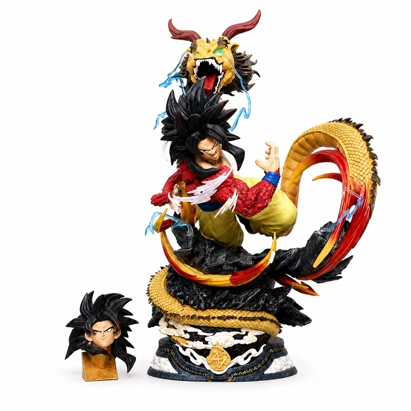 Anime Dragon Ball LS Dragon Fist Super Saiyan 4 Goku Figure Dual-Head Sculpt Statue Model Birthday Gift view 2