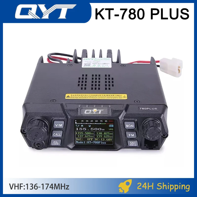 QYT KT-780 Plus Mobile Station VHF 100W Long Range 136-174MHZ 256Channels Quad Display Transceiver Station Amateur Communication