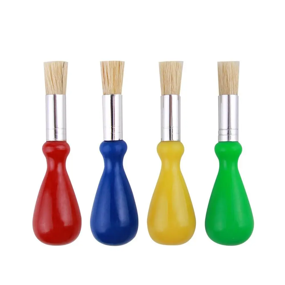 4/6 Pcs Ergonomic Painting Brushes Natural Bristle Plastic Handle Paint Brush Set Vibrant Color Soft Sheddingresistant