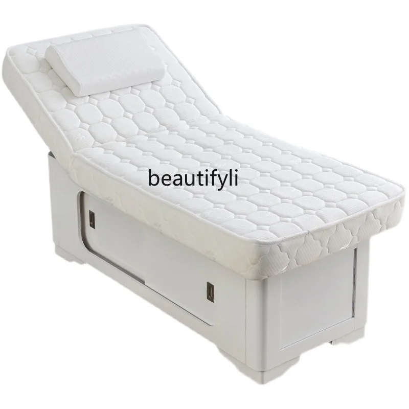 Solid Wood Latex Beauty Massage Bed Massage Therapy Bed Beauty Salon Multifunctional Folding