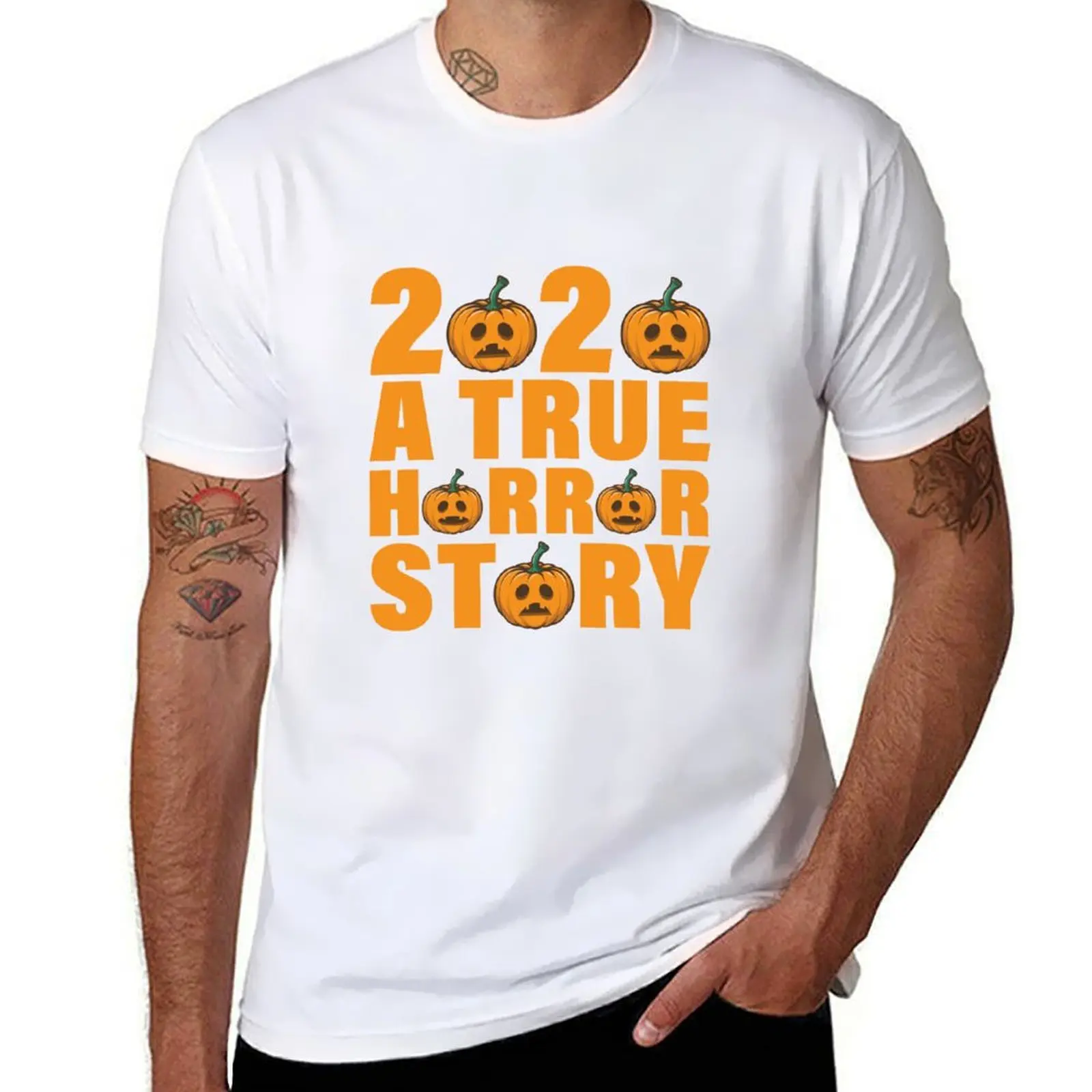 

2020 A True Horror Story Halloween Pumpkin T-Shirt man t shirt designer cotton tshirt 100% T-Shirt