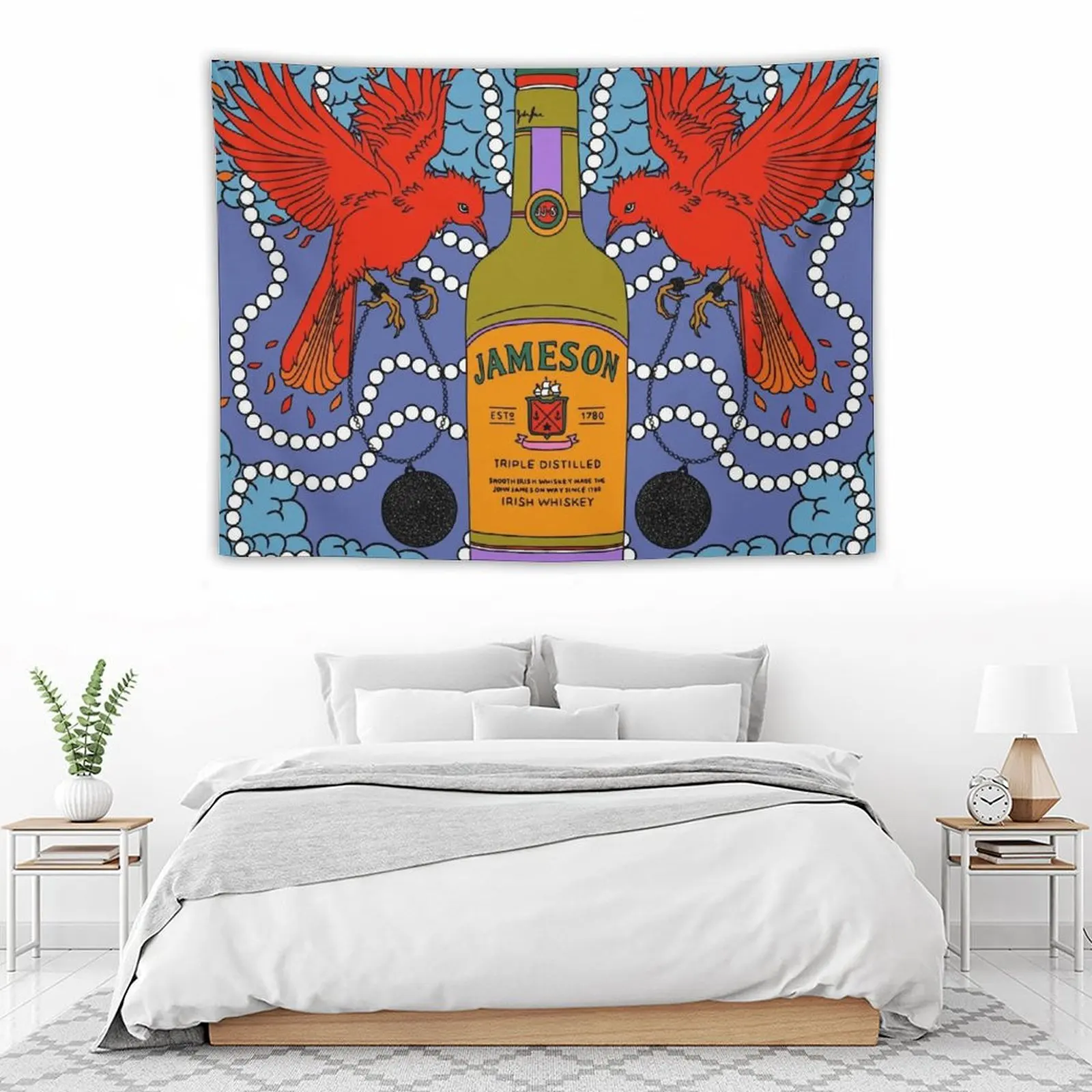 

Jame-O Birds Tapestry Outdoor Decor Wall Decoration Items Japanese Room Decor Tapestry