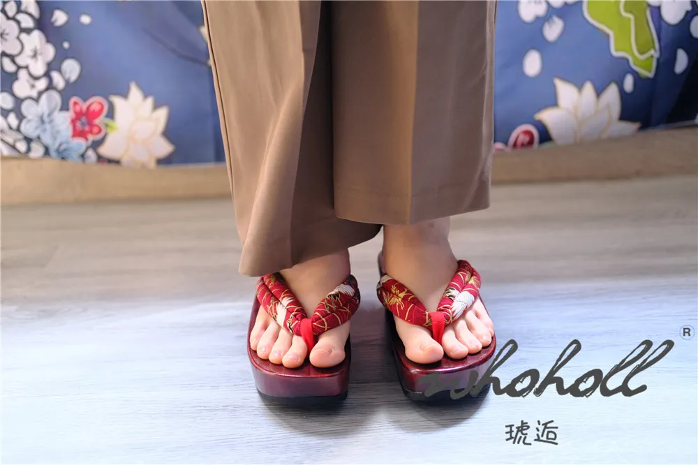 Cosplay Keilsandalen für Damen, japanische Geta Anime Cosplay Schuhe, Holzsohlen-Flip-Flops, japanische Geta Clogs Hausschuhe – Detail 9