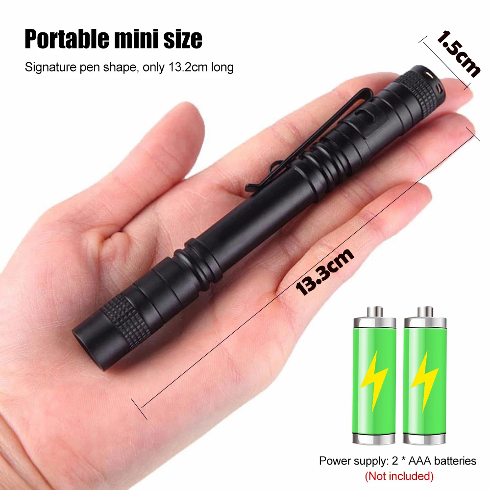 NEW Pen Clip Light Mini Portable Pocket LED Flashlight 1 Mode Dentist Torch 395NM UV Pet Urine Stains Detector Scorpion Hunting