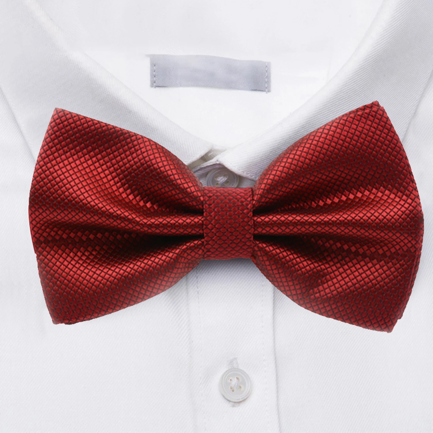 

Bowtie Men Tie Solid Check Fashion Bowties Banquet Wedding Red Classic Formal Neck Bowtie Business Bow Ties For Men