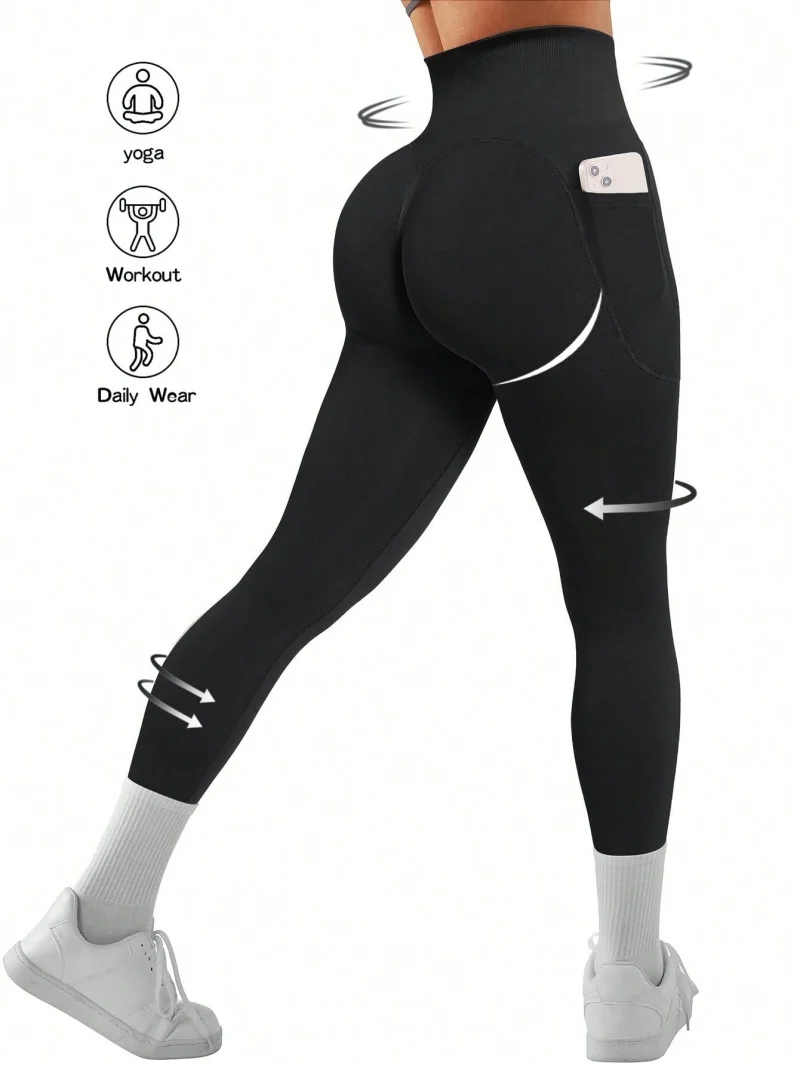 Sexy Scrunch-Leggings Push-Up-Tights Damen Fitness-Leggings mit Po-Lifting-Effekt Yoga-Hose